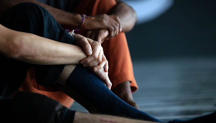Dancers,Hands,In,Contact,Improvisation,Jam Participants in a drama workshop.