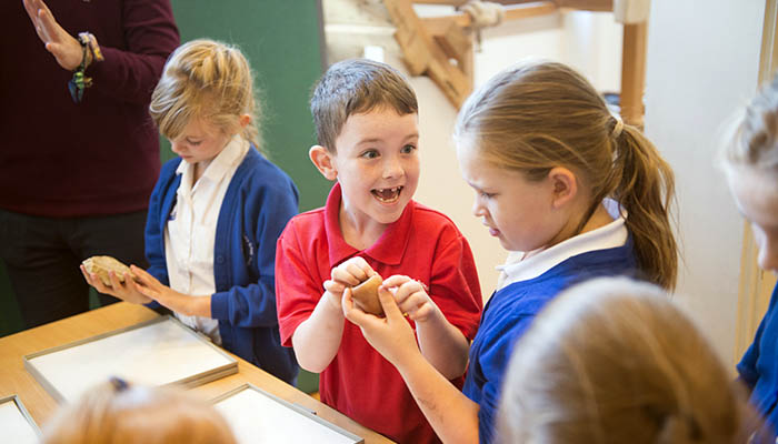 Children on a school visit to Manchester Museum.