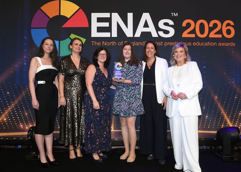 Celebrating a STEM initiative award win at the Educate North Awards